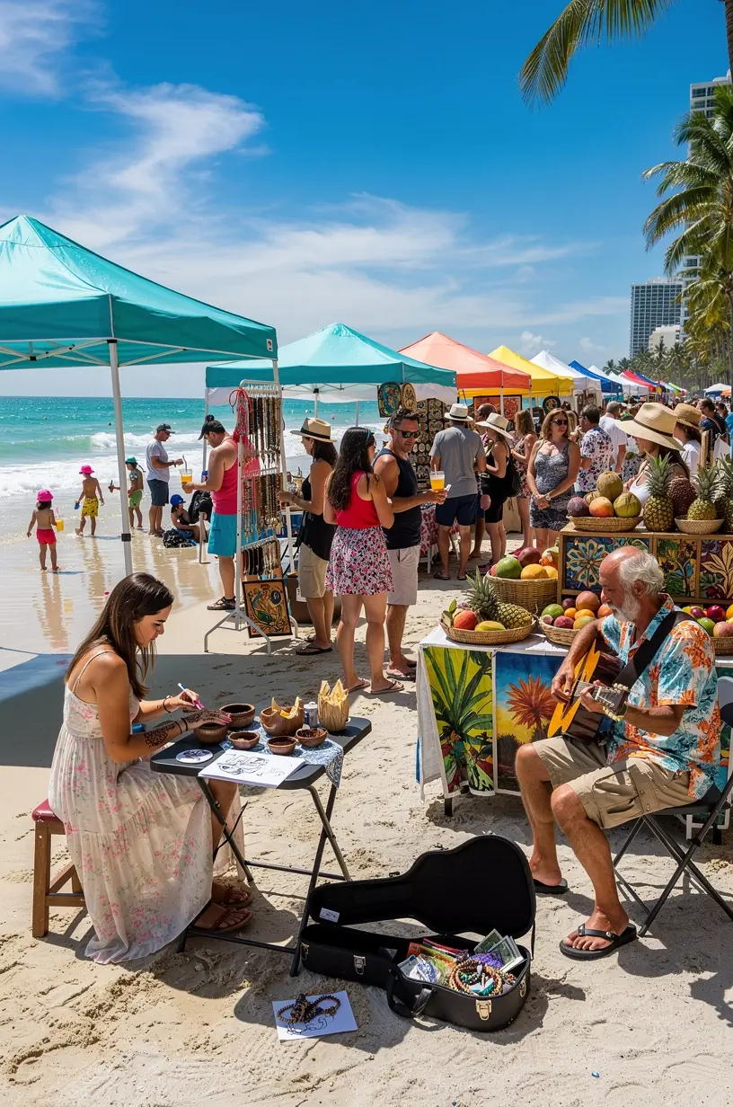 Ярмарка сезонных продуктов с разнообразием региональных деликатесов и ремесел на фоне национального американского пейзажа