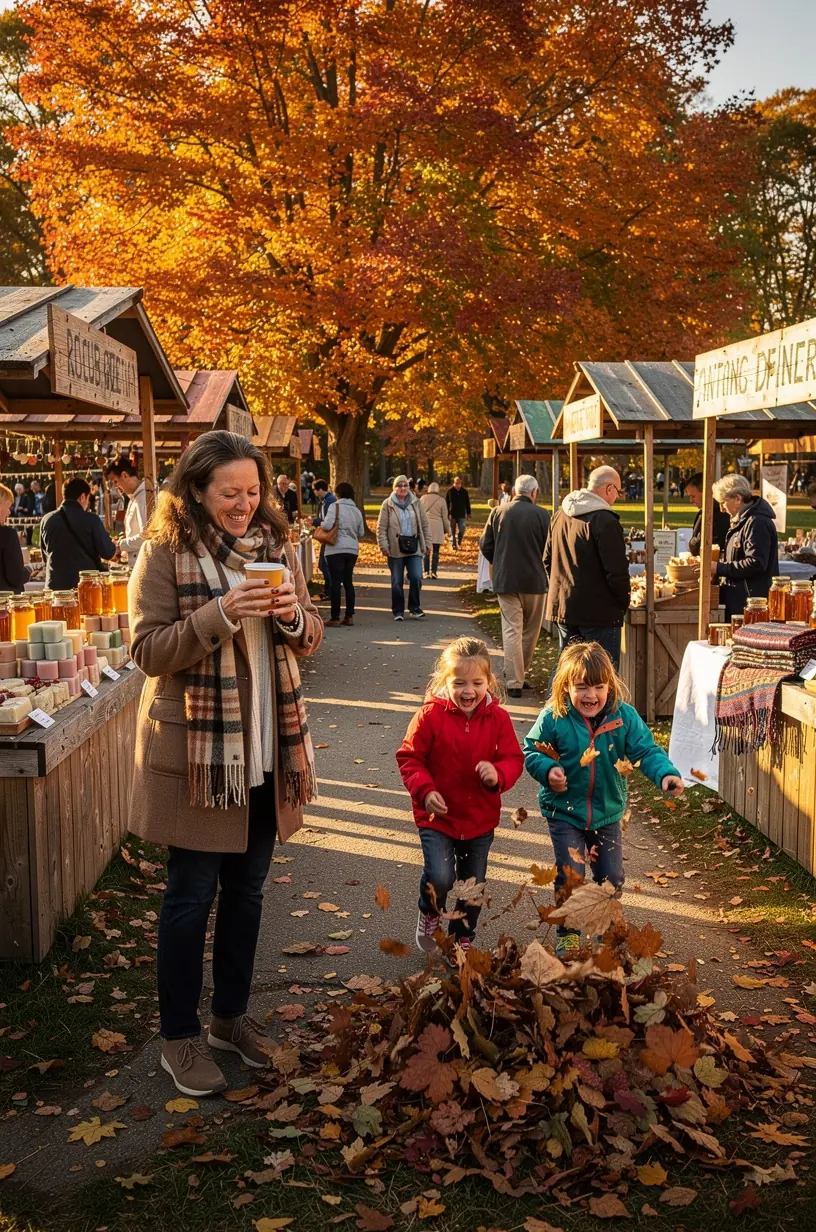 Витрина с традиционными американскими сувенирами и изделиями народных мастеров, представленная на ярмарке
